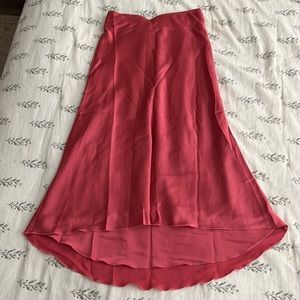 Abercrombie - Pink Silk Midi Skirt - XXS